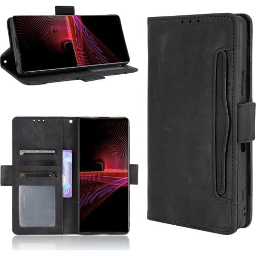 For Sony Xperia 1 III Case Premium Leather Wallet Leather Flip Multi-card slot Cover For Sony Xperia 10 III 1iii 10iii Case