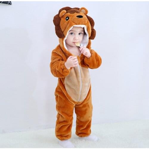 2020 Infant Romper Baby Boys Girls Jumpsuit New born Bebe Clothing Hooded Toddler Baby Clothes Lion Unicorn Romper Baby Costumes