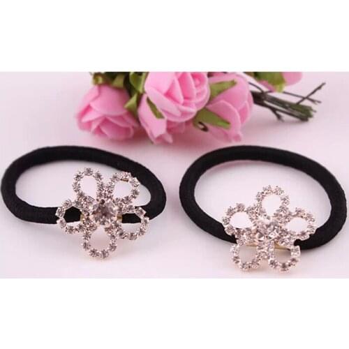 Many Patterns Metallic Full Crystal Elastic Hair Bands Rubber Bands Flower Butterfly Heart etc Hair Jewelry Women Accessories