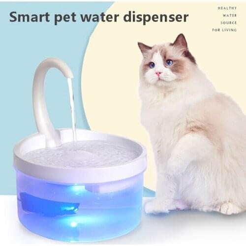 2L Intelligent Dog Cat Drinking Water Fountain Automatic Circulating Water Dispenser Silent Water Filtration with Night Vision