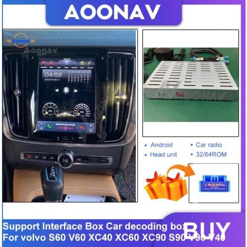 Car Android system Interface Box Car decoding box For volvo S60 V60 XC40 XC60 XC90 S90 V90 V40 radio Multimedia player