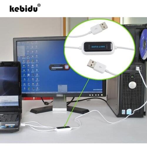 Kebidu 1pcs 165CM LED Display High Speed USB PC To PC Data Link Cable Online Share Direct Data Sync Net File Transfer Easy Copy