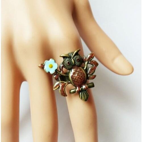Hot Selling European And American Style Fashion Jewelry New Style Owl Open Ring Female Simple