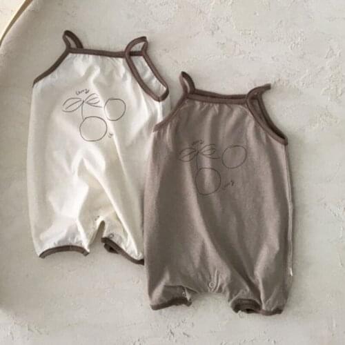 Baby Girl Clothes Cherry Cartoon Newborn Cotton Vest Short Boys Romper 2021 Summer Cool Children Clothing Bodysuit Ins Overalls