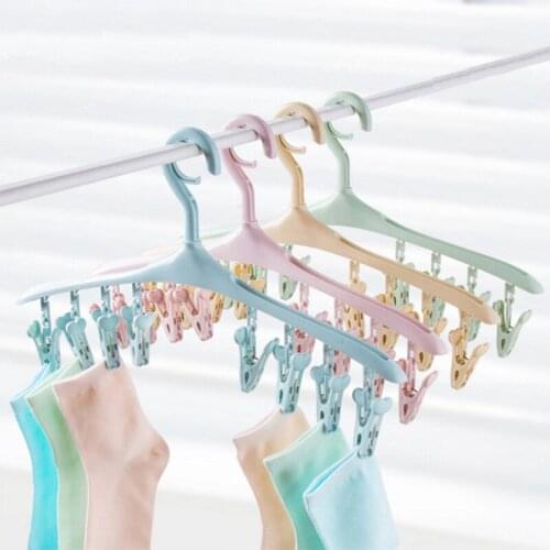 Creative Cloth Clip Windproof Clipes Plastic Clothes Drying Rack Small Clothes Multi-Functional Drying Racks Hooks Hangers