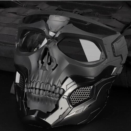 Mask Full Face Skull Cosplay Halloween Skeleton Airsoft Masquerade Party Mask Paintball Military Combat Game Face Protective Mas