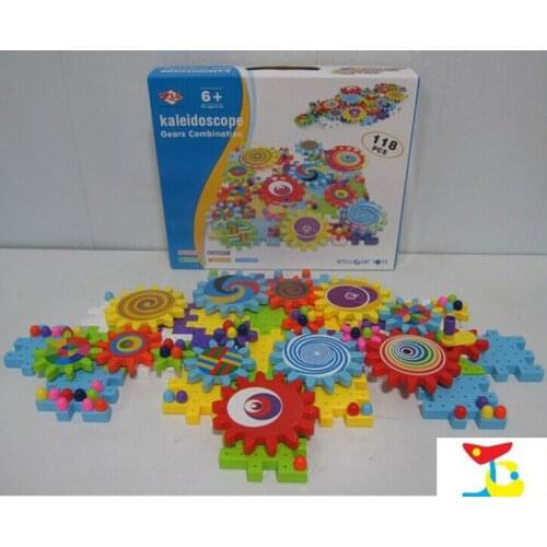 New 118PCS Gear Combination 3D Kaleidoscope Gear Blocks Mushroom Nail Block Assembling building Blocks Free shipping