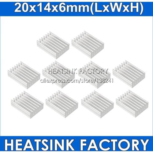 10Pcs 20x14x6mm Cooling Accessories DIY Heatsink CPU GPU IC Memory Chip Aluminum Heat Sink Cooler Radiator