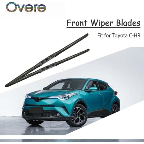 Overe 1Set Rubber Car Front Wiper Blade Kit For Toyota C-HR 2017 2018 Windscreen Original replace Accessories