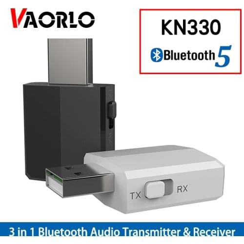 KN330 USB Bluetooth 5.0 Transmitter Receiver BT 3.5 mm AUX Jack 3 IN 1 Stereo Audio Music Wireless Bluetooth Adapter For TV Car