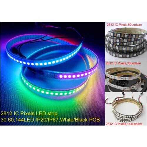 Pixels LED Pixel strip dream color WS2812B 5050 RGB 5M LED Strip 5M/Roll 30 60 72 144 Leds/m Individual Addressable 5V IP20 IP67