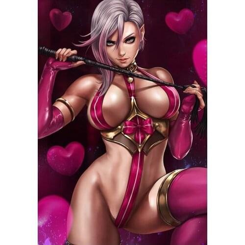 Pink Heart Bow Sexy Cool Girl Canvas Painting Custom Print Japanese Anime Video Game Movie Poster Wall Art Picture for Bedroom