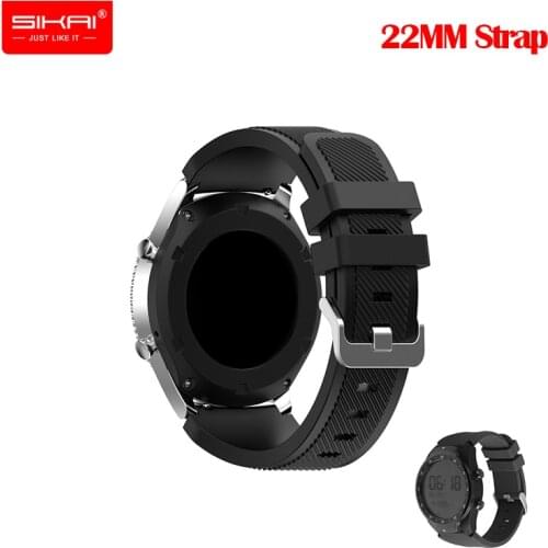 SIKAI 22mm Colorful Sillicone Bracelet for Ticwatch Pro 22MM Washable band for Samsung Gear S3 Replacement Strap for Huawei GT