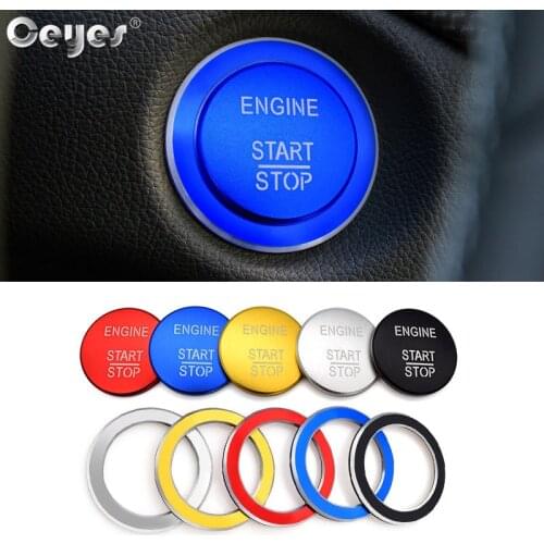 Car Styling Case Stickers For Mercedes Benz GLC260 C200L GLA Auto Engine Push Start Stop Button Ring Covers Interior accessories