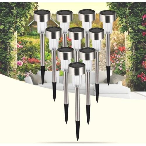 10PCS LED Lawn Lamp Solar Panel LED Spike Spot Light Lawn Light Landscape Garden Path Lawn Solar Lamps Outdoor Grounding Light