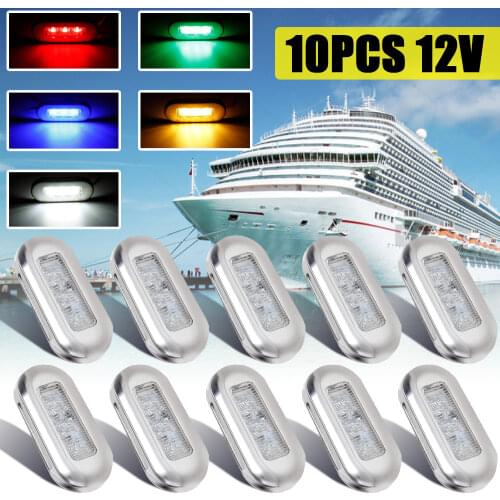 12V LED Navigation Lights Side Marker Lamp Stair Deck Lighting Anchor Stern Stainless Steel Waterproof for Truck RV Marine Boat