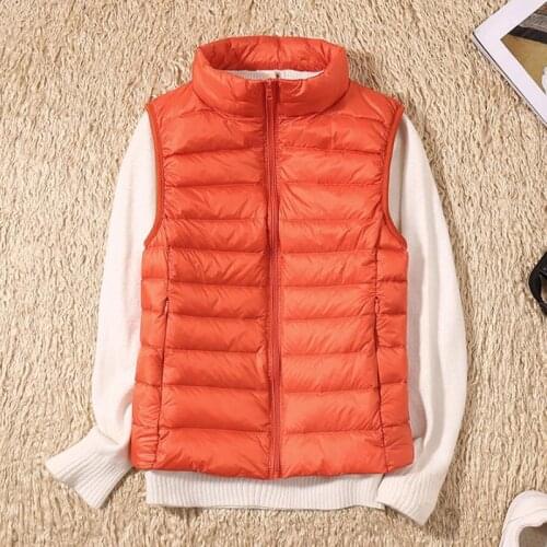 Women Sleeveless Down Vest 2021 Autumn Winter Womens Ultra Light 90% White Duck Down Vest Slim Jacket Windproof Warm Waistcoat