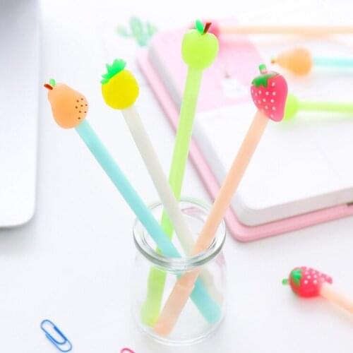 1 cute fresh fruit pen childrens creative ballpoint pen girl gift school writing supplies Korea stationery