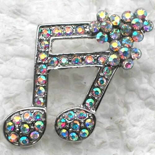 12pcs/lot Wholesale Fashion Brooch Rhinestone Music Note Pin brooches Jewelry Gift C101341