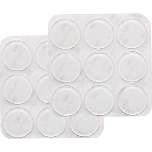 18pcs 20*3mm Clear Adhesive Bumpers Glass Top Bumpers, Silicone Adhesive Furniture Bumpers for Glass Table Door Cabinet Drawers