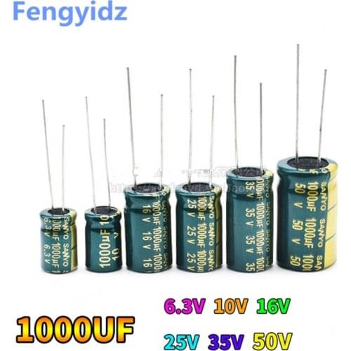 20pcs 10V 16V 25V 35V 50V Low ESR high frequency aluminum capacitor 1000UF