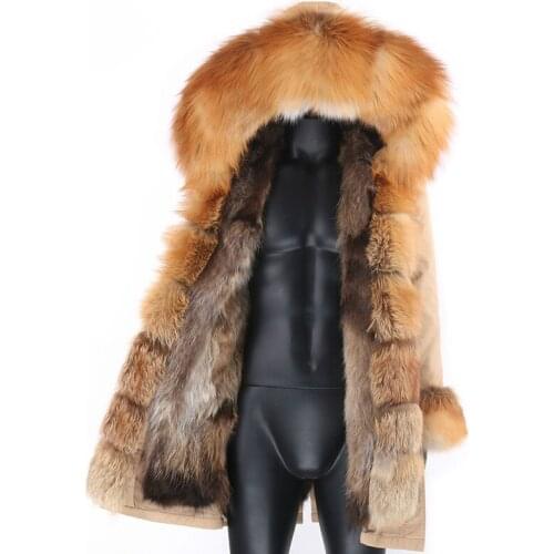 2020 Fashion NEW Real Fox Fur jacket Men Winter Jacket Hooded Coat Warm Outerwear Plus Size Male Casual Parka Clothing