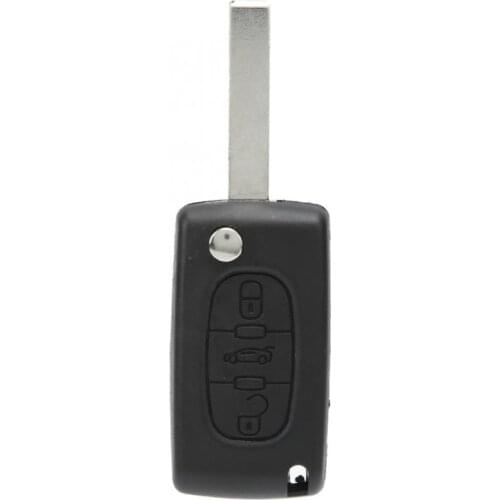 Car Trunk 3 Buttons Key Fob Shell Case Replacement with Groove without Base Fit for Peugeot Remote Key Case