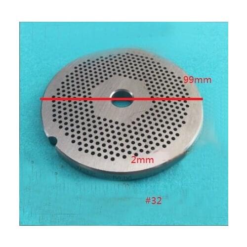 #32 Meat Grinder Parts Stainless Steel hole round plate 99mm 2mm hole size