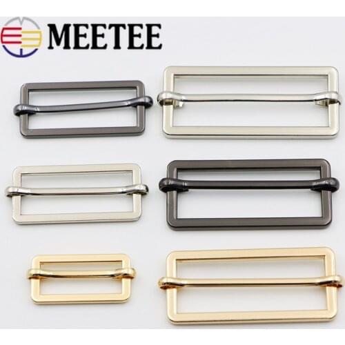 5Pcs 25/30/35/40/50mm Metal Slides Tri-Glide Backpack Activity Adjustment Belt Buckle Strap Slider Roller Pin Clasp Shoe Buckles
