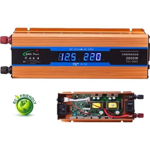Car inverter 2600W DC 12 V to AC 220 V Power Inverter Charger Transformer Vehicle Power Inverter Power Switch