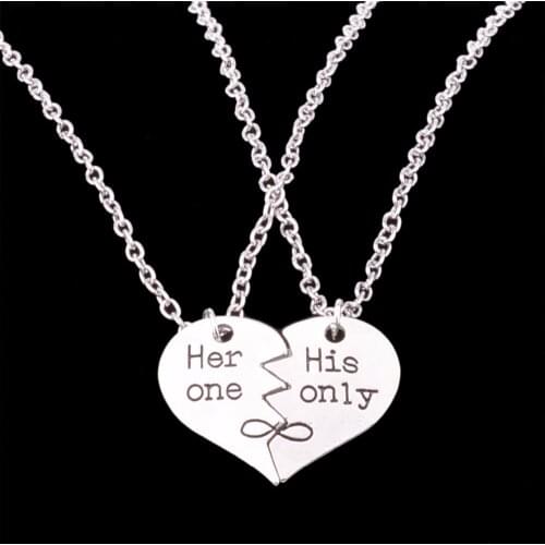 Fashion Zombie Apocalypse Partners Broken Heart Infinity Love Pendant Chain Necklace For Lovers Couples Gifts Boys Girls Jewelry