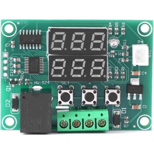 Digital DC 12V Dual Display Temperature Controller Sensor Relay Module Thermostat Switch Temperature Correction Alarm Delayed