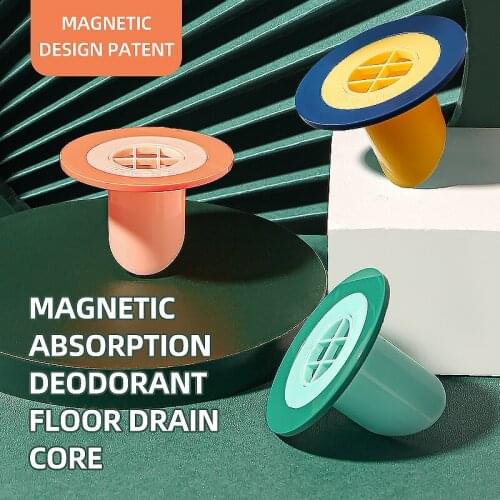 Color Magnetic Suction Floor Drain Cover Creative Bathroom Sewer Sundries Hair Filter Cover Anti Blocking Water Unimpeded Filter