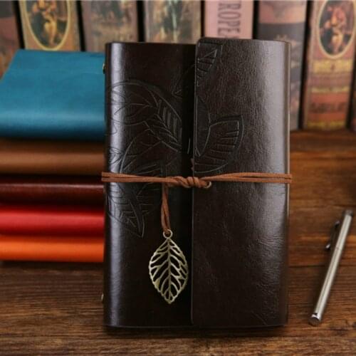 Travel Diary Creative Leather Cover Ring Binder Notebook A5 Office Stationery Paper Notepad School Supplies Kraft