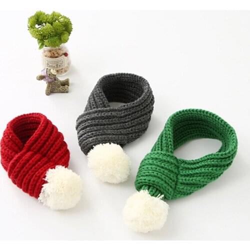 Puppy Bow Tie Dog Scarf Dogs Collars Shawl Pet Products Knitting Warm Scarf Small Medium Dogs Winter Christmas Style