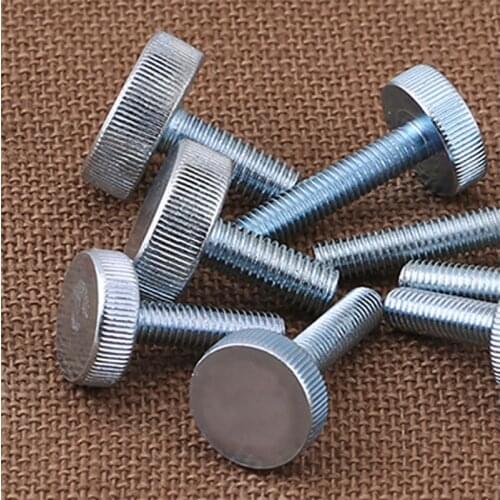HOONGKAI GB835 M3 M4 M5 M6 M8 M10 Galvanized carbon steel Flat Head Knurled Thumb Screw Hand Tighten Computer Screws