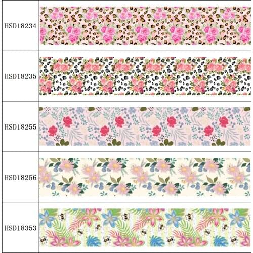 HSDRibbon free shipping 3" 75mm heat transfer printed hsd-design series Grosgrain Ribbon 50Yards/Roll