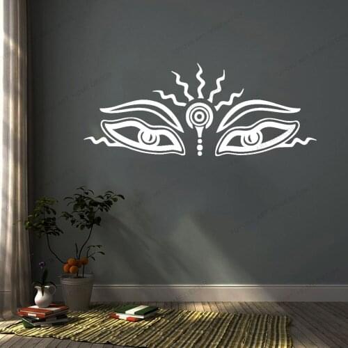 Indian Interior Design Buddha Eyes Wall Sticker Decal Home Living Room Decor Bedroom Wall Art Murals Waterproof CX656