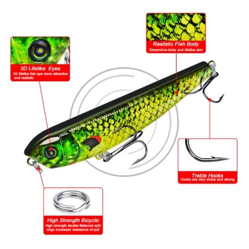 Swimbait Artificial Sinking 6pc/set 8.5g/9cm Pencil ABS Plastic Hard Bait Wobbler Bionic Bait 6# With Treble Black Nickel Hook