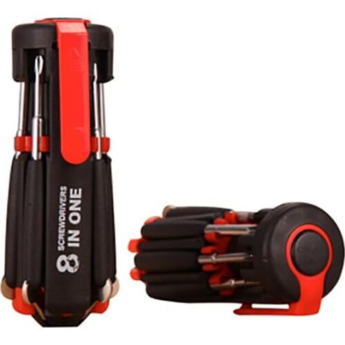 Pocket 8 in 1 Screwdriver LED Light Multi-function Repair Tools Slotted/Phillips Screwdriver Outdoor Emergency Lighting Survival