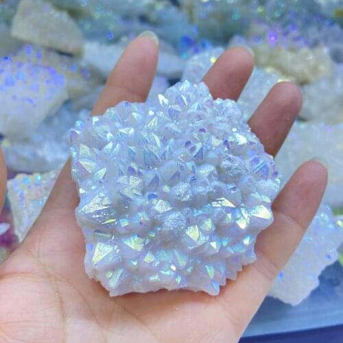 Natural Crystal Cluster, Plated White Crystal Cluster, Reiki, Healing Stone, Crystal Tip, famil Decorative Specimens, Crude Mine