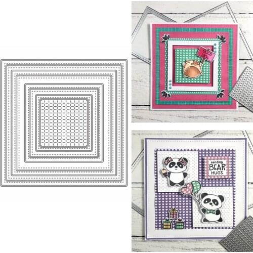 Nesting Square Grid Metal Cutting Dies Stencil For DIY Scrapbooking Crafts Paper Cards Album Making Template 2020 Hot Sale