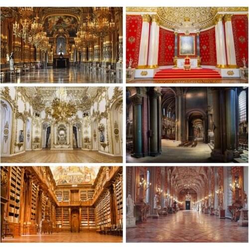 Laeacco Wedding Bridal Shower Backdrops Luxury Palace Chandelier Chic Wall Interior Decor Photography Backgrounds Photo Studio