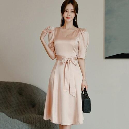 Hot Sale Vintage A-line Dresses Women Autumn Winter Half Sleeve V-neck Casual Dress Female Dress