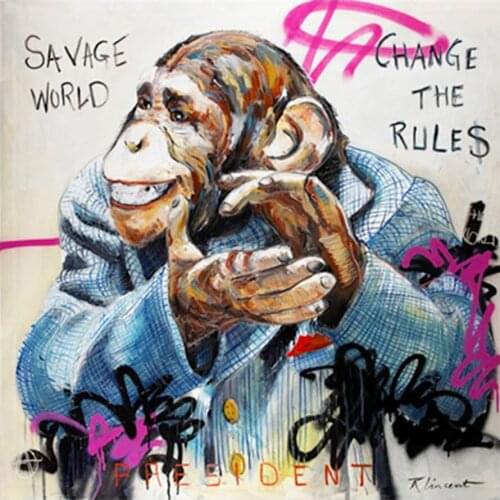 Oil Color Chimpanzee Diamond Painting Round Full Drill Nouveaute DIY Needlework Mosaic Embroidery 5D Cross Stitch Picture