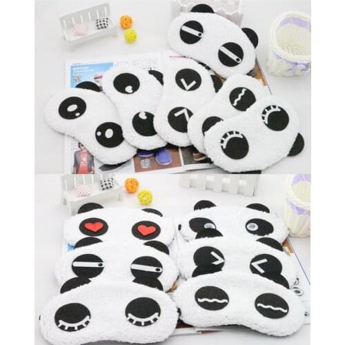 Men/Women Cute Cartoon Panda Sleep Mask Cartoon Eye Cover Blindfold Plush Fabric Shade Eyeshade Cover Travel Relax Aid Tools