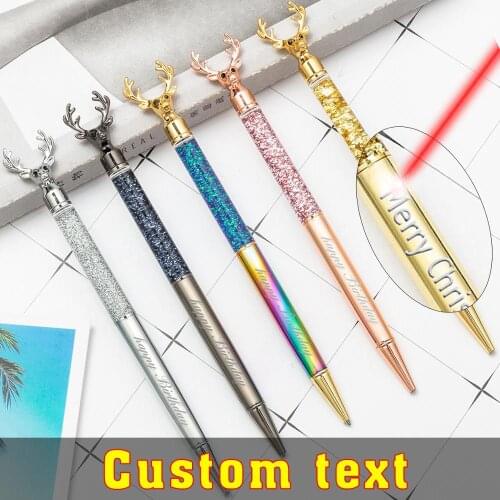 Fashion diamond metal ballpoint pen elk Christmas gift pen custom pen Ballpoint pen personality custom school office supplies