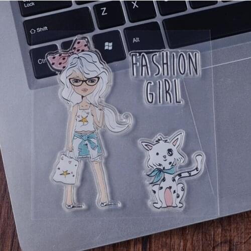 Fashion Girl Color Transparent Silicone Clear Stamps for Scrapbooking DIY Paper Card Making Decorative Stamp Sheet Craft Gifts