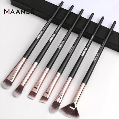 MAANGE 6-piece eye makeup brush set, eye shadow brush, eyelash brush, edge brush, fan brush beauty tool makeup kit