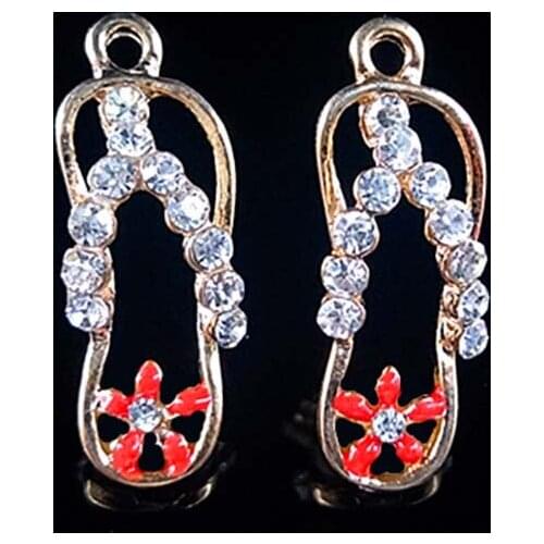 2018New 100Pcs Rhinestone Flip-flops Buttons for DIY Necklaces and earrings Pendants or Hair accessories HZ405